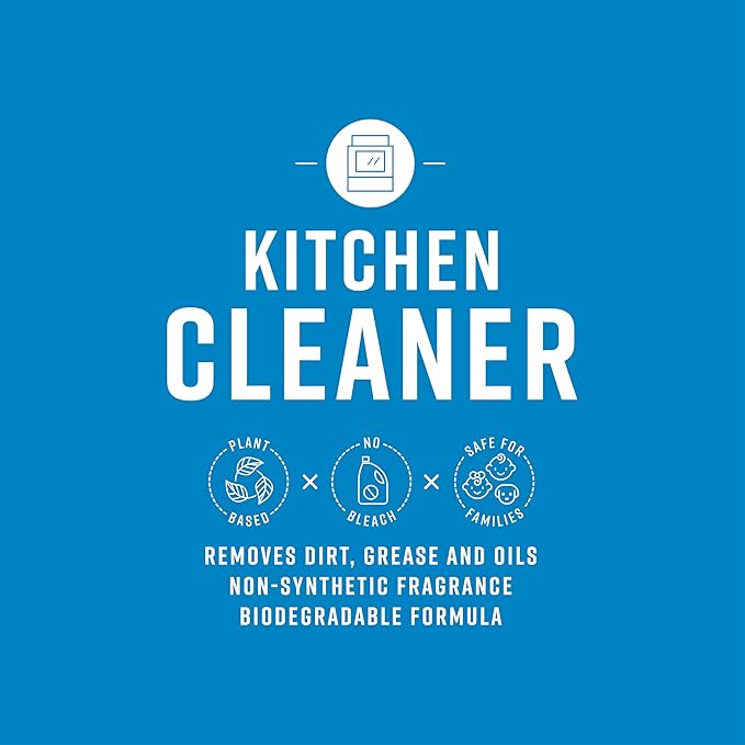 Simpleaf Clean Kitchen Degreaser Cleaner | Refill System Cleaners| Bleach‑Free| Ammonia‑Free|Grease, Oils & Food Soil Remover | Citrus Zest 24oz x 2