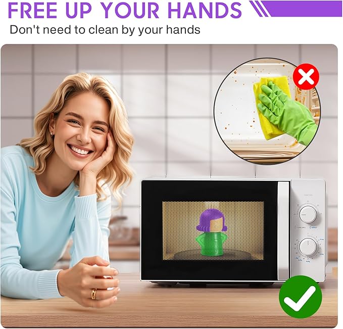 Spardar Angry Mama Microwave Oven Steam Cleaner, Microwave Cleaner Disinfects With Vinegar and Water for Kitchens, The Fun and Easy Way to Steam Clean Crud with Amazing Results