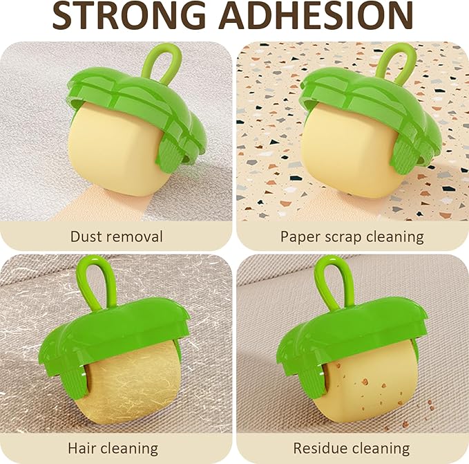 2Pcs Reusable Lint Roller Set, Portable Mini Travel Lint Roller, Washable Sticky Roller, Mini Pet Hair Removal Tool,Easy Removing Hair on Clothes Sofa Bed Carseat (2 Green)