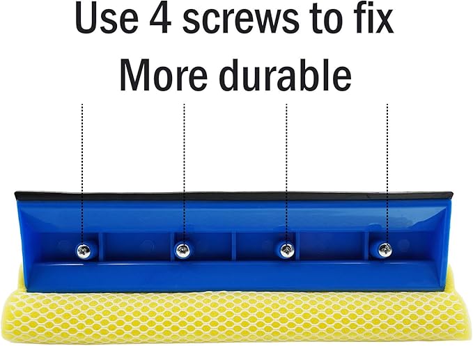 Car Window Cleaner Squeegee with Sponge and Rubber Blade Cleaning Tool Wiper with Spray Bottle 3 in 1 Multipurpose | for Indoor and Outdoor, Home, Car Window, Glass (2 Pack)