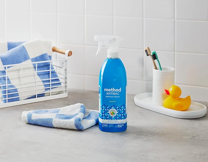 Method Antibacterial Bathroom Cleaner, Kills 99.9% of household germs, Spearmint, 28 Fl Oz, 4 pack
