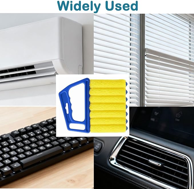 Blind Cleaner Duster Tool, 3-Pack 7-Finger Design and 3-Pack Vent Dusting Tool, High-Density Microfiber Fleece with Ergonomic Handle, Detachable and Washable for Window Blind and Air Vent Cleaning
