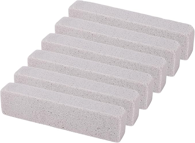 WALFRONT 6PCS Pool Pumice Stone Toilet Bowl Cleaner & Hard Water Remover PVC Scouring Sticks for Bathtub Shower Tile Kitchen Sink Swimming Pool Grates (S 10x25cm)