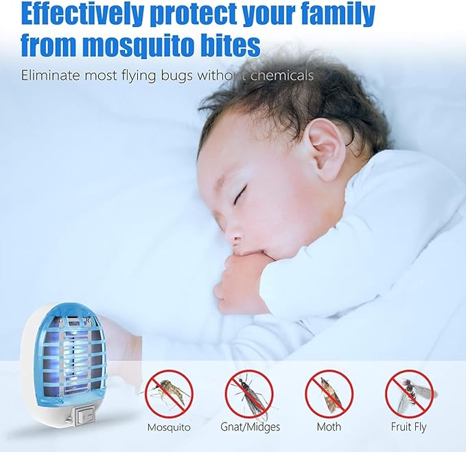 Indoor Bug Zappers, Fly Traps for Indoors, Insect Traps for Home Mosquito Killer for Kids & Pets, Home, Kitchen, Bedroom, Baby Room, Office (2 Packs)