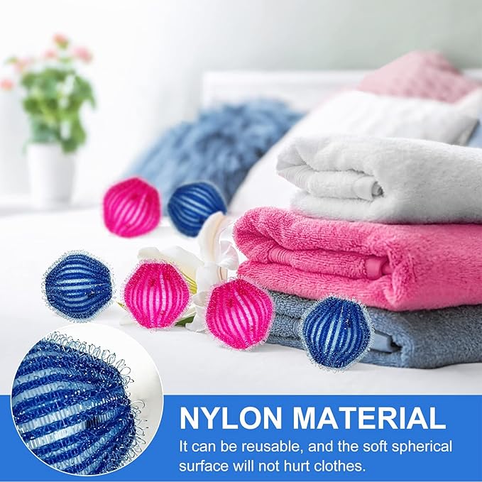 Dryer Balls Laundry Reusable, Softens Laundry Naturally Reduces Drying Time & Static Non-Toxic Washing Balls Reusable Dryer Balls for Laundry Bedding Clothes 6/9/12PCS