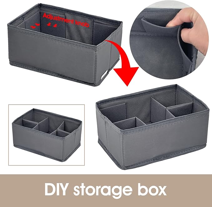 VERONLY Cosmetic Storage Bins Makeup Organizer, Adjustable Multifunction Storage Box Desk Drawer Divider for Makeup Brushes, Bathroom Countertop or Dresser, Set of 4