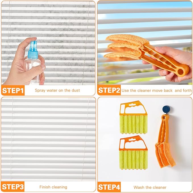10 Pcs Venetian Window Blind Cleaner Duster Tool Set, Mini Blind Cleaner Duster Brush, Hand Held Air Conditioner Shutters Duster, Dirt Cleaner for Blind, Fan, Air Conditioner, Window Groove Gap