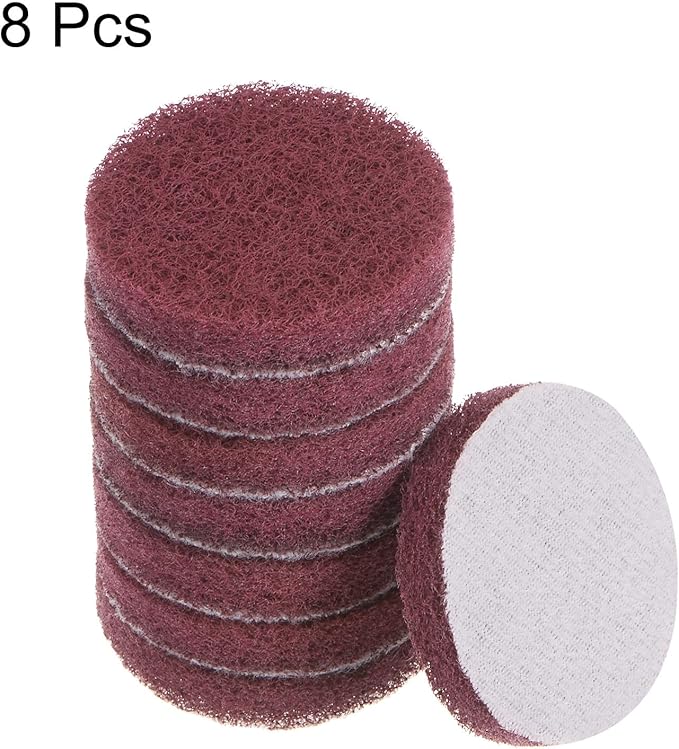 HARFINGTON 8pcs Drill Power Brush 2 inch Tile Scrubber Scouring Pads 800 Grit for Bathroom Kitchen Household Cleaning