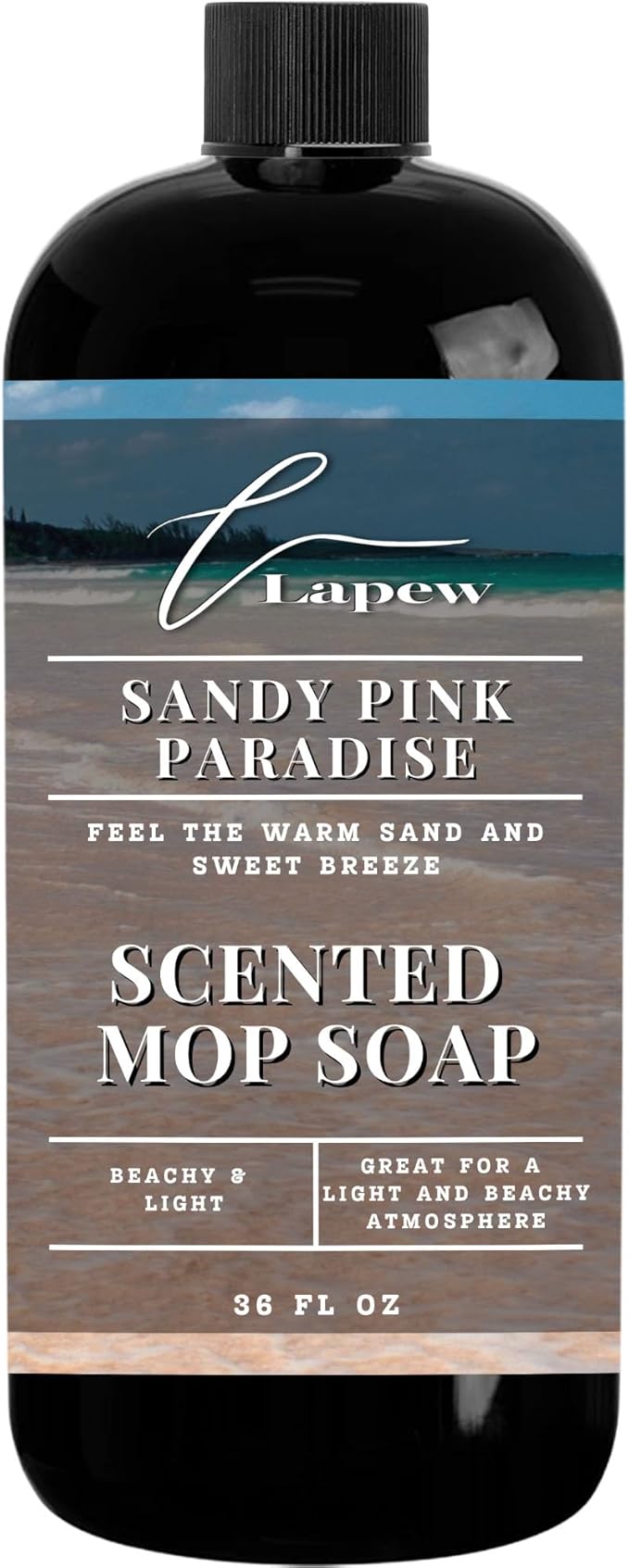 Lapew Sandy Pink Paradise Scented Mop Soap - Luxury Floor Cleaner Concentrate for Mopping Tile, Laminate, Vinyl & Hardwood | Streak-Free, Low-Foam | 36 oz