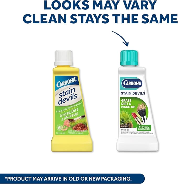 Carbona Stain Devils® #6 | Grass, Dirt & Make-Up | Professional Strength Laundry Stain Remover | Multi-Fabric Cleaner | Safe On Skin & Washable Fabrics | 1.7 Fl Oz, 3 Pack