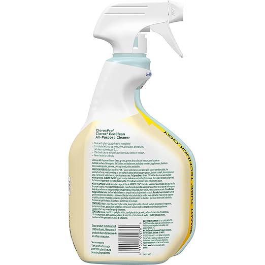 CloroxPro Clorox EcoClean All-Purpose Cleaner Spray Bottle, 32 Fluid Ounces, Pack of 9