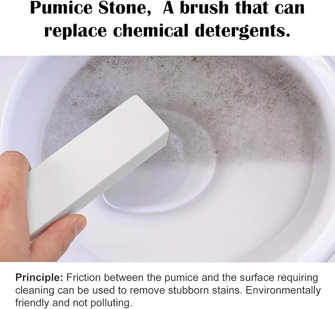 8 Pack Pumice Stone for Toilet Bowl Cleaning, Scouring Stick Remove Hard Water Rings, Calcium Buildup and Rust, Pumice Cleaning Bar for Tile Bath-tub