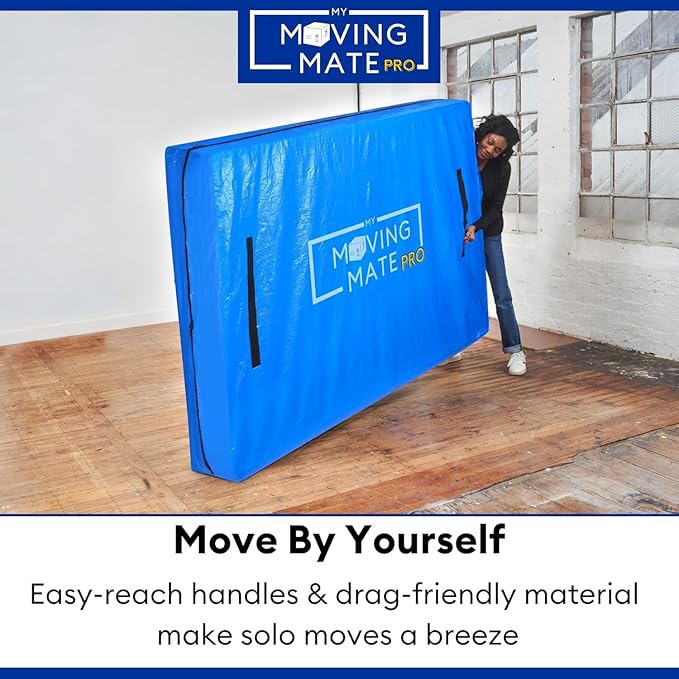 Queen Size Mattress Bag for Moving and Storage with 8 Handles and Zipper - Tarp Plastic Mattress Cover for Moving and Storage - Professional Grade Mattress Storage Bags - Heavy Duty, Reusable