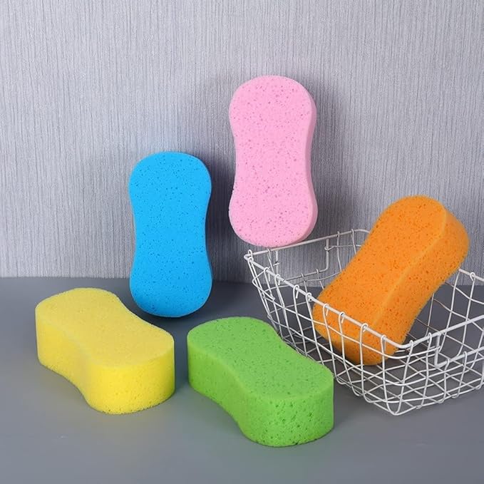 Car Wash Sponge, 3 Pack Extra Thick Large Colorful Cleaning Sponge Multi-Purpose for Bathroom Kitchen Bike Boat (Random 3-Color Mix)