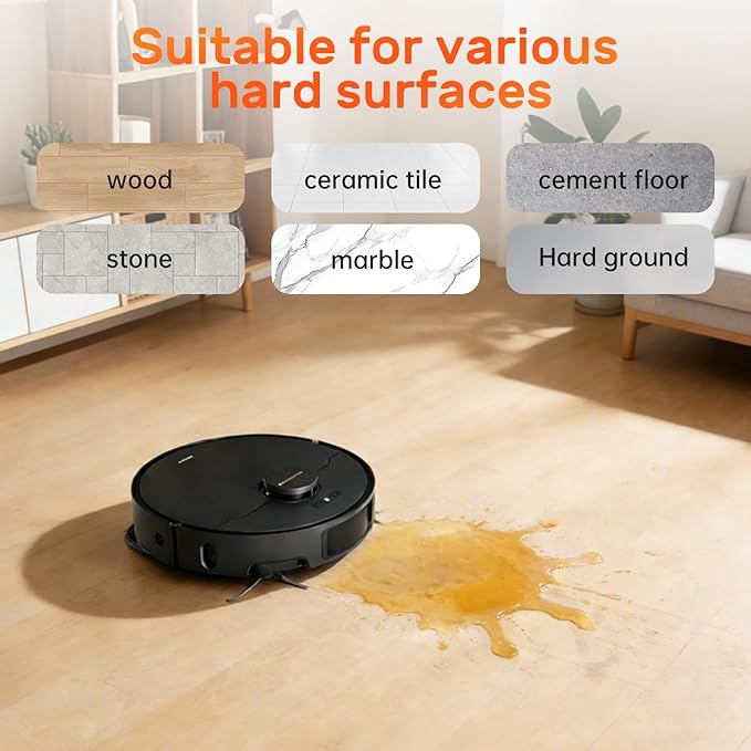 Orange Floor Cleaning Solution 1L Compatible with Dreame Wet & Dry Vacuum and Robot, Residue & Streak Free,Suitable for All Robot Vacuum Cleaners and Wireless Wet Dry Dual-Use Vacuum Cleaners