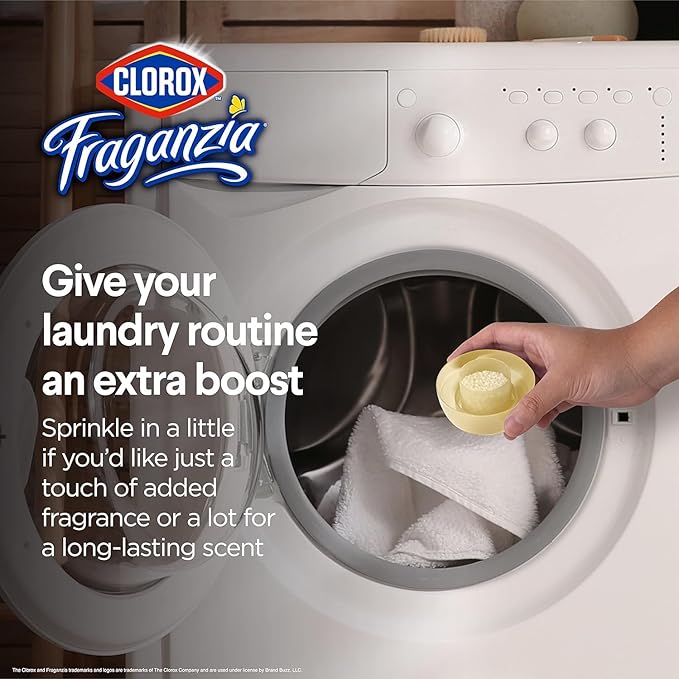 Clorox Fraganzia Laundry Scent Booster Crystals, In-Wash Fragrance Beads for Fresh-Smelling Clothes & Linens, Safe for All Fabrics & Colors, Easy-Pour Bottle, Vanilla Scent, 70 Oz - 6 Pack