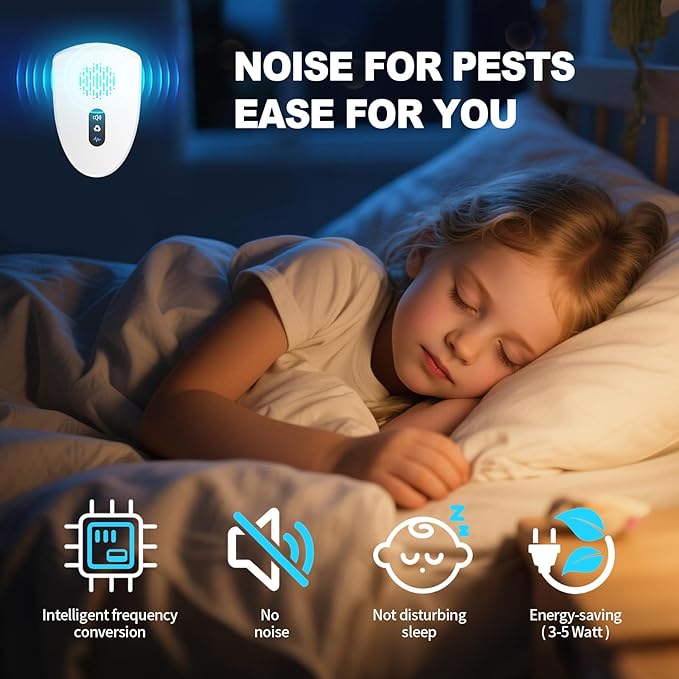 2025 Upgraded Ultrasonic Pest Control Repeller, Mouse Repellent Indoor for Spider Bug Roach Ant Mosquito Rat Mice Insect Deterrent, Mouse Rodent Repellent Ultrasonic Plug in, 3 Mode Switching, 6 Pack