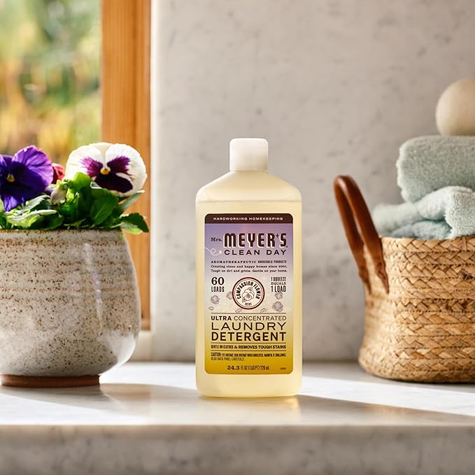 MRS. MEYER'S CLEAN DAY Ultra Concentrated Laundry Detergent, Compassion Flower Scent, 24.3 fl oz