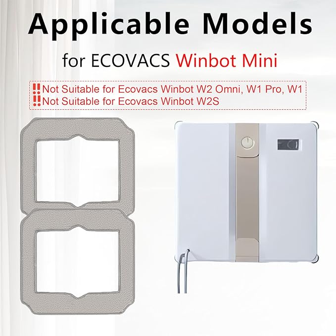 Cleaning Rag for ECOVACS Winbot Mini Window Vacuum Cleaner Robot, Washable and Reusable Winbot Mini Mop Pad Accessories, 12 Pcs Mop Cloth Replacement, No. W-CC02-0012