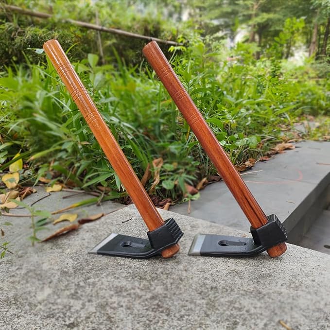 Garden Hoe Tool Small Action Hoe, Loosening Soil and Weeding,Knockable and Removable Nails,Hand Long Handle Weed Garden Tool,Digging and Rooting (4.72in×2.16in,1.34lb)