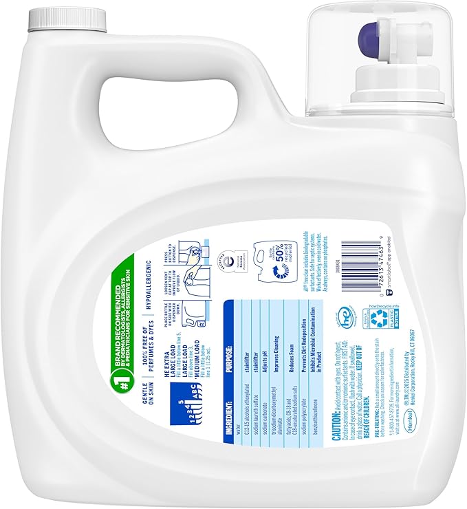 all Liquid Laundry Detergent Free Clear, 118 Ounce, 94 Loads