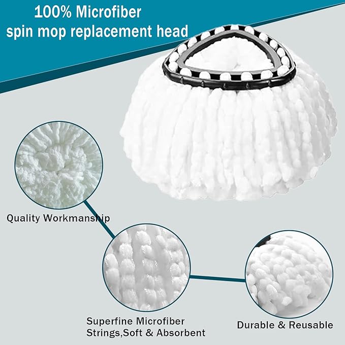 8-Pack Mop Heads Replacements for Ocedar EasyWring 1 Tank,Microfiber Spin Mop Refills, Deep Cleaning, Easy to Replace, Machine Washable
