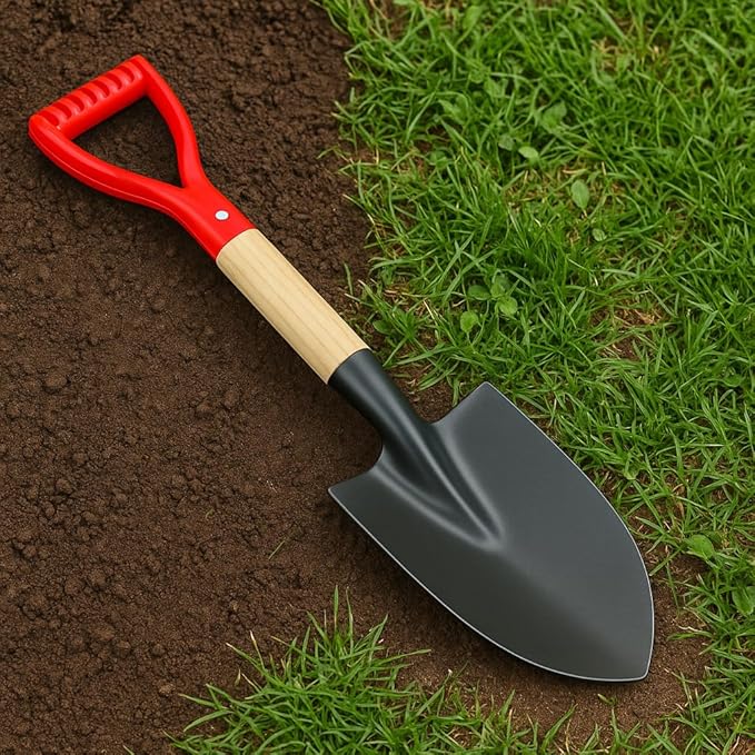 Shovel Handle Replacement – Short Wooden Handle 36cm Pitch Fork for Gardening Tool Spade, Rake, Digging, Camping, Garden Decoration, Durable D Shaped Grip with Nonslip Surface for Secure Control