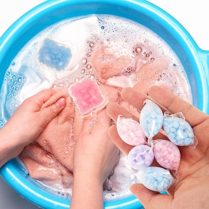 50 Pcs Laundry Scent Booster Beads for Washer Fabric Deodorizer Fragrance Beads for Clothes Freshness Laundry Supplies