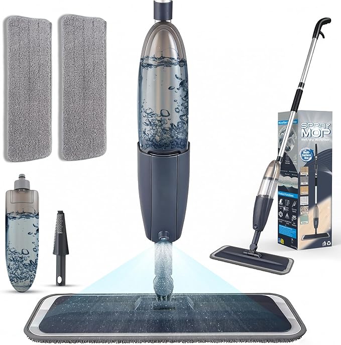 Spray Mop for Floor Cleaning with 360° Rotation - Multi-Surface Floor Cleaner for Wet/Dry Mopping Lightweight Handle for Kitchen Bathroom Hardwood&Tile Floors
