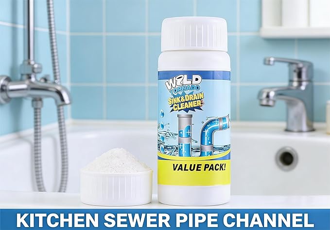 Wild Tornado Powerful Sink and Drain Cleaner High Efficiency - Drain Clog Remover Kitchen Sewer Power Pipe Channel Powder (4)