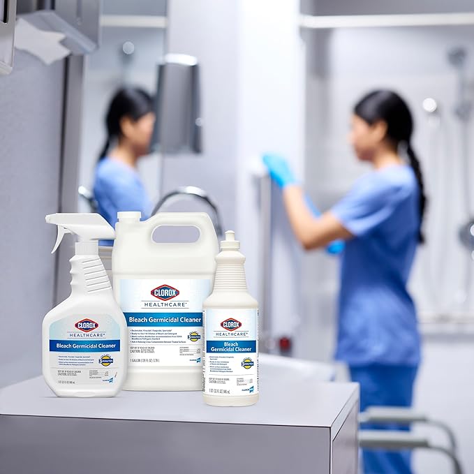 Clorox Healthcare Bleach Germicidal Cleaner Refill, 128 Fluid Ounces, Pack of 4 (Package May Vary)