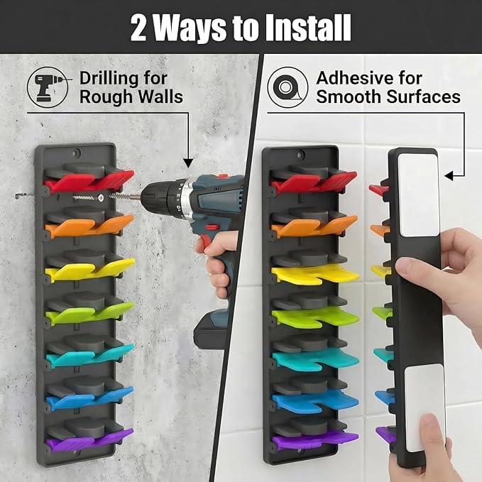 JBD Multicolor Hat Organizer for Baseball Caps, 2-Pack Wall Mounted Hat Rack Holds 20 Hats, Innovative Auto-Grip Clips Hat Holder for Closet Door & Bedroom, Damage-Free Room Decor Cap Storage