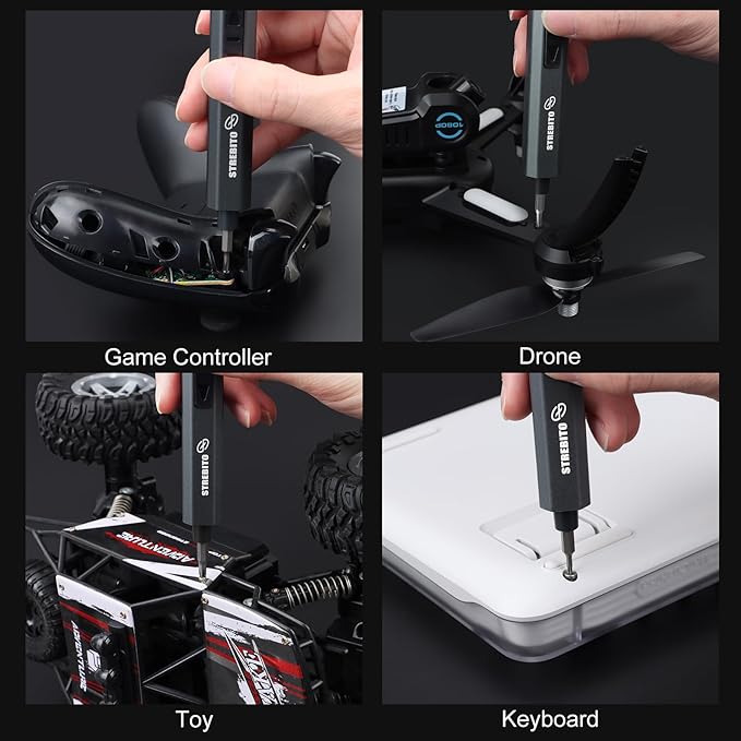 STREBITO 155 in 1 Mini Electric Screwdriver Set, Upgraded Small Electric Screwdriver Cordless, 5 Torque Settings, Max 7 N.m, Electronic Power Screwdriver Repair Tool Kit for Mac, Computer Pc Building