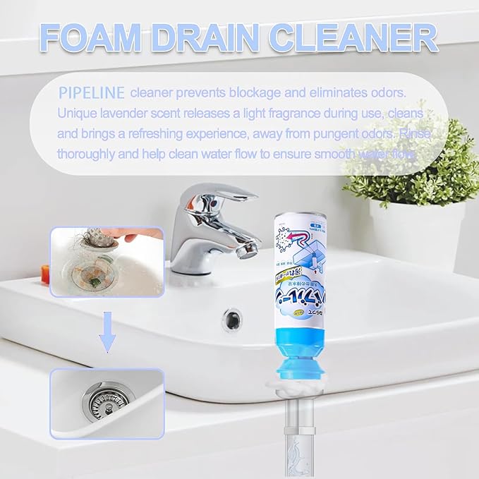 Foaming Drain Cleaner, Sink Cleaner and Deodorizer,Wild Tornado Drain Clog Remover for Kitchen Sinks, Shower Drains, Tubs (2pcs)