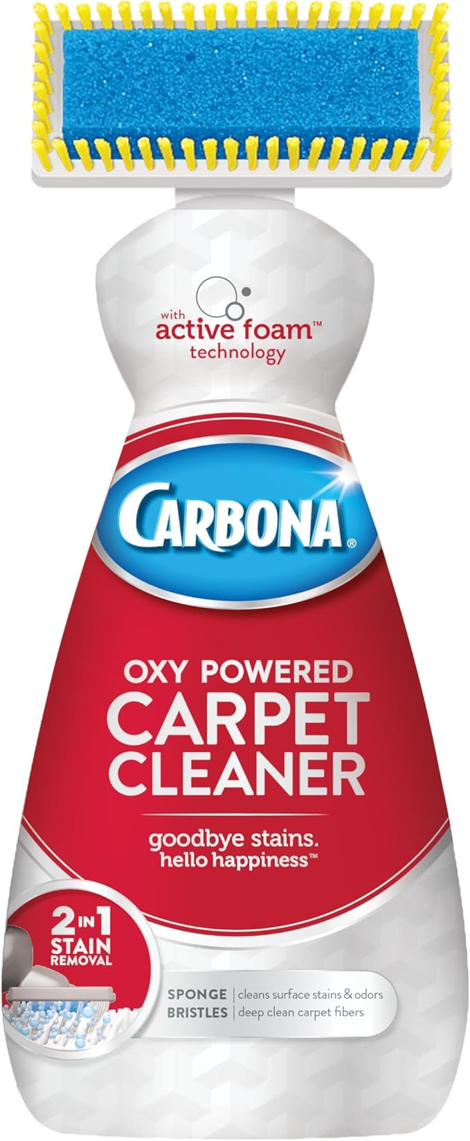 Carbona Carpet Cleaner with Brush | Oxy-Powered Foam for Spot Stain Removal | 13.5 Fl Oz
