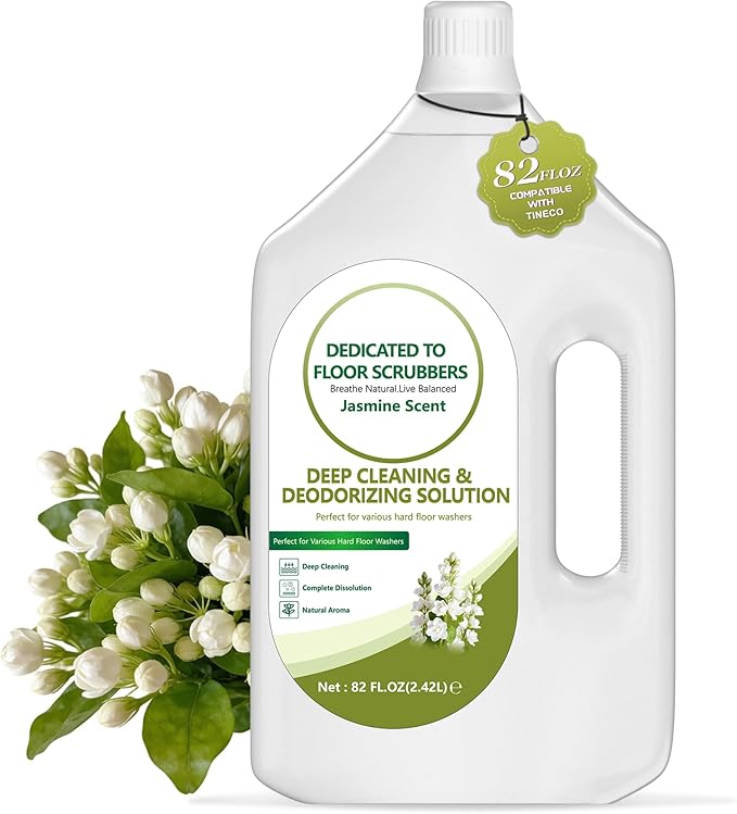 Floor Cleaning Solution Compatible with Tineco – 82 FL OZ Jasmine Floor Cleaner – Soft, Long-lasting Fragrance, – For All Cordless Wet/Dry Vacuum Mop Cleaner & Robot Vacuums with Mopping
