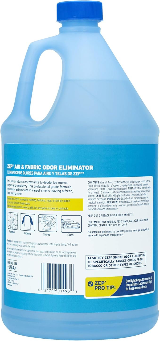 Zep Air Freshener and Fabric Odor Eliminator - Fresh-Breeze Scent - 1 Gallon (Case of 4) ZUAIR128 - Long-lasting Fragrance that Neutralizes Tough Odors on Contact