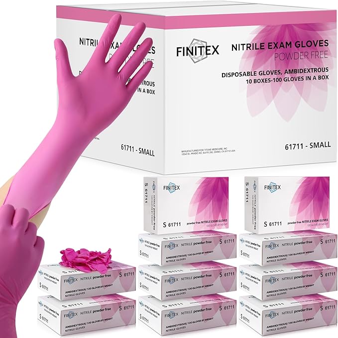 FINITEX Nitrile Disposable Latex-Free Gloves - 3.5mil 100/1000PCS Powder-Free Latex Free Cleaning Medical Exam Food Gloves