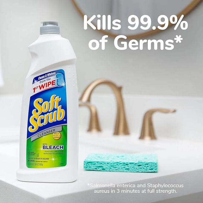 Soft Scrub Antibacterial Cleaner with Bleach Surface Cleanser, 36 Ounce (Pack of 6)