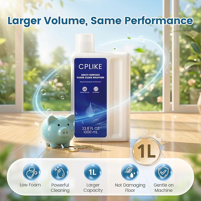 Floor Cleaning Solution Compatible with Dreame Cleaning Solution, Multi-Surface Floor Cleaner for All Dreame Wet Dry Vacuum Cleaners & Robot Vacuums, 33.8 fl oz