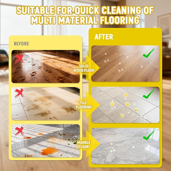 Floor Cleaning Solution Compatible with Roborock – 82 FL OZ Lemon Floor Cleaner – Long-Lasting, Zesty Scent – For All Robot Vacuums with Mopping & Cordless Wet/Dry Vacuum Mop Cleaner