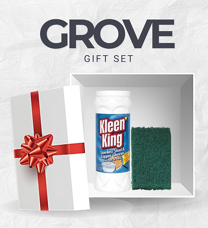 Kleen King Fresh Clean Scent Metal Cleaner 14 oz Powder Bundle with Scouring Pad – Cleans and Restores Stainless Steel, Cookware, and Metal Surfaces – Gift Set (2 Items)