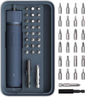 HOTO Electric Screwdriver Kit, Upgraded 1/4'' Hex 25 Bits, Magnetic Lid, Rechargeable Cordless Screwdriver, 1500mAh Battery, LED Light, Ideal for Furniture Assembly, Home Repair & Garage Projects