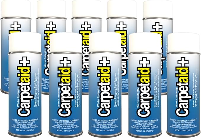 Carpet Aid Spot & Stain Remover, Removes Oil, Grease, Ink, Coffee, Pet Urine & Lipstick from Carpets, Rugs & Upholstery 10 Pk