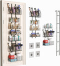 Yuyetuyo 7-Tier Over The Door Organizer, Shower Caddy Hanging &Wall Mounted Hair Tool Organizer/Hair Dryer Holder Adjustable, Behind Door Storage for Bathroom Bedroom Closet Cabinet Pantry Kitchen