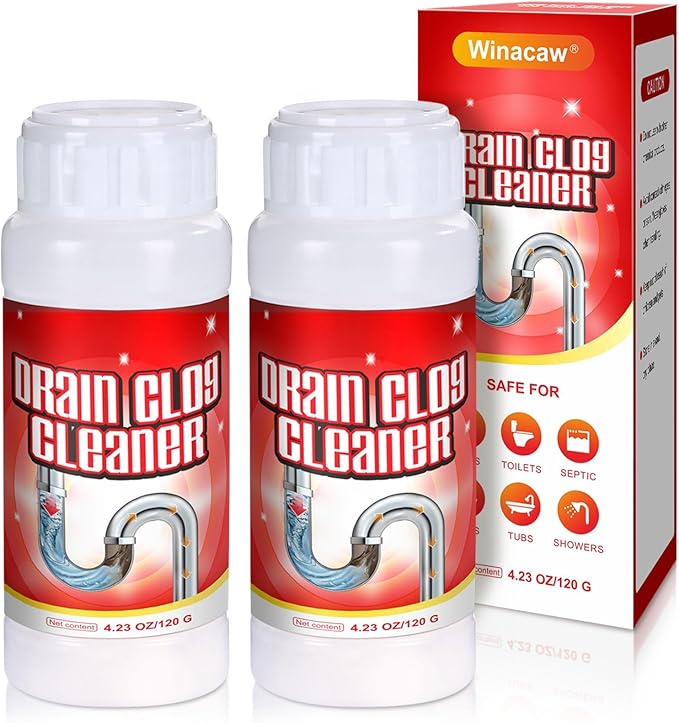 2Pack Sink Drain Cleaner Tool - Upgraded Powerful Pipe Unclogging Agent for Kitchen, Bathroom & Sewer Cleaning