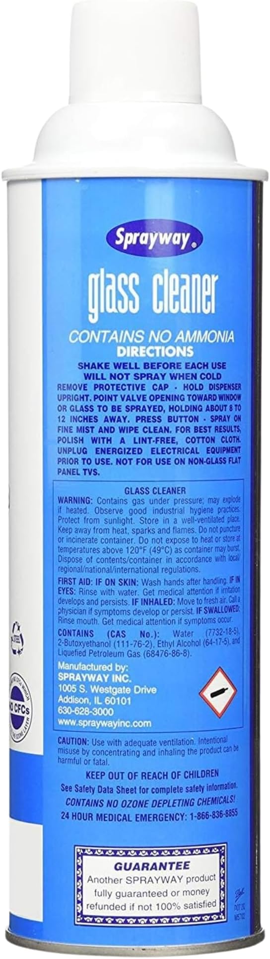 Sprayway Glass Cleaner with Foaming Spray for a Streak-Free Shine for Home and Automotive Use, 19 oz., Pack of 12