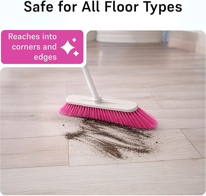 Soft Sweep Broom The Original Soft Sweep Magnetic Action Broom - 2 Pink Brooms