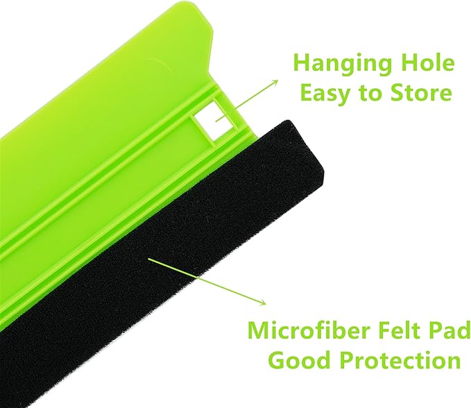 2Pcs Plastic Felt Squeegee, 8.3inch Long Wallpaper Smoother, for Clean & Smoothing, Vinyl Wrap Squeegee, Window Tint Squeegee, Vinyl Scraper, Decal Applicator, Scratch-Free