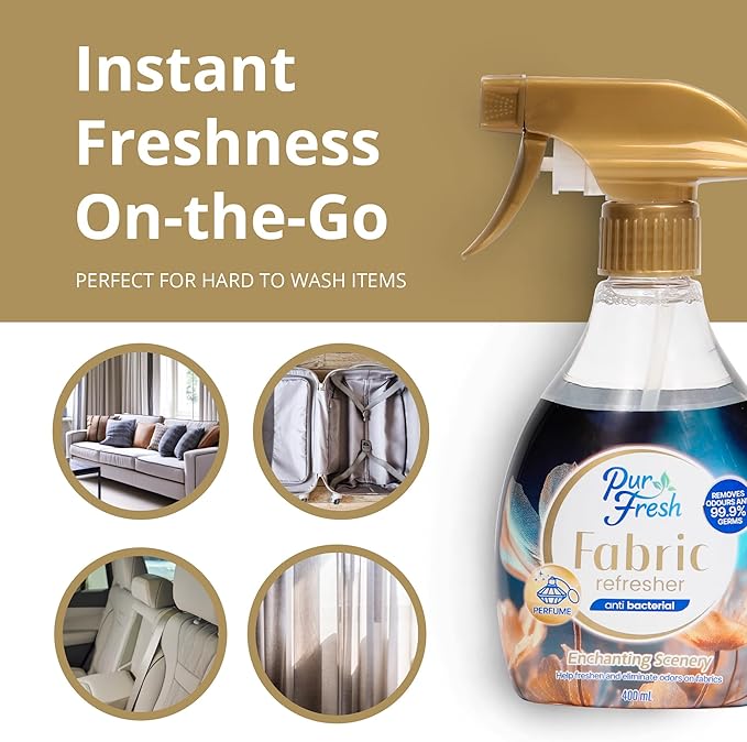 Fabric Refresher Spray - Enchanting Scenery - Wrinkle Release Spray & Fabric Softener Alternative - Odor Eliminator Deodorizer Spray for Clothes, Bedding and Home Use